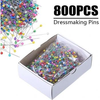 800pcs Colorful Round Head Dressmaking Pins for Wedding Bouquets