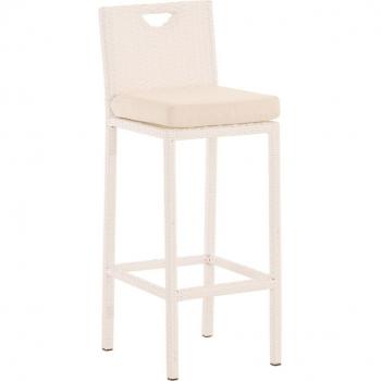 Tabouret de bar moderne en polyrotin blanc