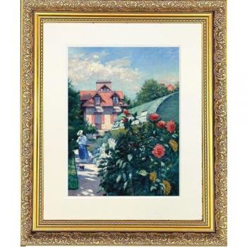 Gold‑Framed Dahlia Art 91x71 cm