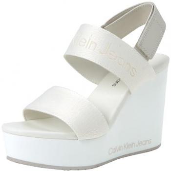 Calvin Klein Sandalia de Mujer Wedge Webbing 0GI Blanco Pastel