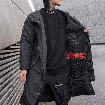Manteau long hip hop pour homme, avec capuche, style vintage