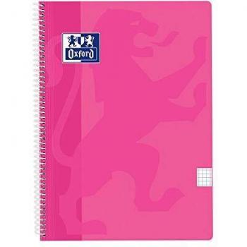 Bloc Oxford 80h cuadrícula 4 tapas fucsia pastel