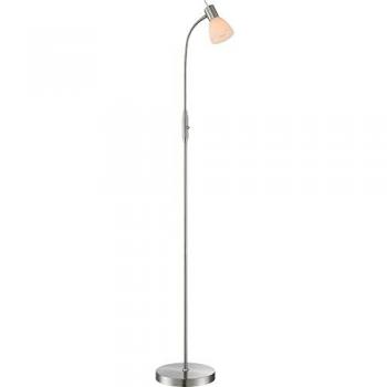 Lampadaire chic pour salon et chambre, nickel blanc