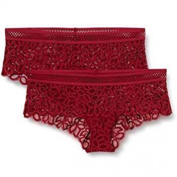 Lace Cheeky Hipster Knickers, Burgundy – 2-Pack – Iris & Lilly