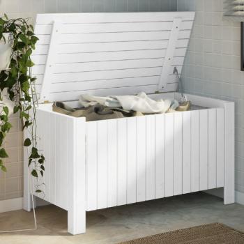 Contenitore con Coperchio rana Bianco 100x49x54cm Massello Pino Vidaxl 753620