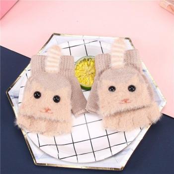 Half Finger Winter Gloves for Baby and Kids 4-10 Years