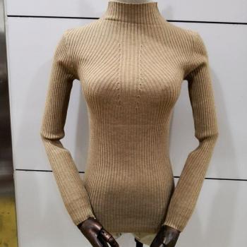 Pull à col roulé femme coupe slim automnal-hivernal