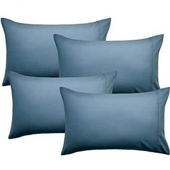 LuxeBlend Brushed Pillow Cover Set – Gray‑Blue
