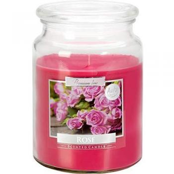 BISPOL Premium Rose Duftkerze 500 g im Glas