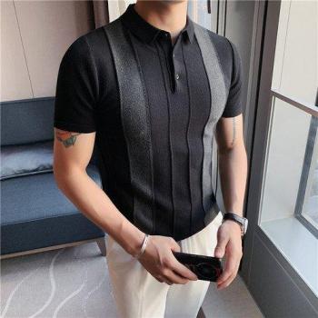 Polo Ajustado de Manga Corta para Hombre