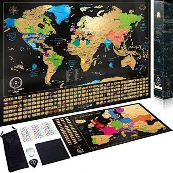 Atlas Adventure: Premium Scratch‑Off World + Europe Map Collection