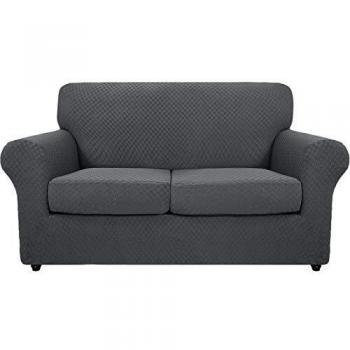 MAXIJIN 3 Piece Stretch Non Slip Love Seat Couch Cover