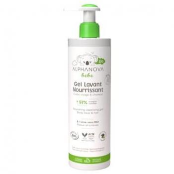 Alphanova Nährendes Reinigungsgel für Körper, Gesicht & Haare (Baby) – 400 ml