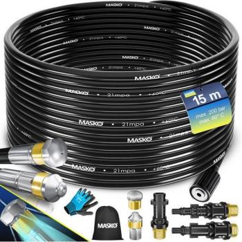 MASKO® Rohrreinigungsschlauch Set für Hochdruckreiniger