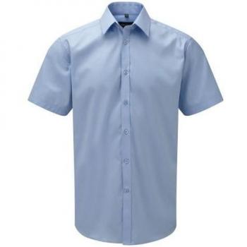 Mini Herringbone Easy-Care Short-Sleeved Formal Shirt