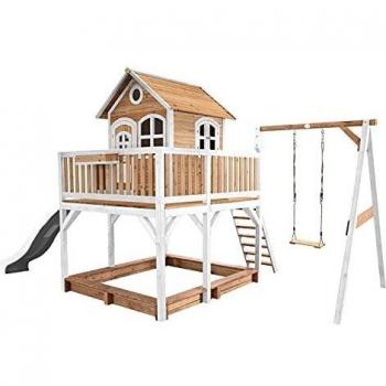 Liam Spielhaus Braun/Weiß mit Rutsche