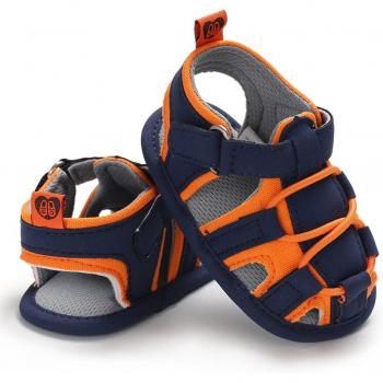 Newborn Baby Boy Soft Walking Sandals Patchwork Design 0-18M