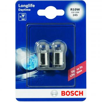 Ampoule feu de position Bosch R10W Longlife, 10 Watt, 12 Volt, BA15s, 2 unités