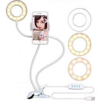 Universal LED Ringlicht für Selfies und Videos mit verstellbarem Handy-Ständer