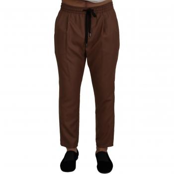 Dolce & Gabbana Brown Cashmere Drawstring Jogger Pants