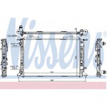 Radiateur NISSENS 60323 pour refroidissement moteur AUDI A4 B8 Avant, A5 B8 Coupe, Q5