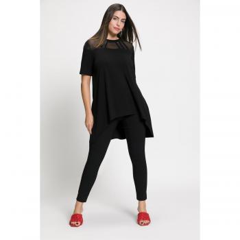 Tunica A-line viscosa mesh retro lungo donna 52/54 nero
