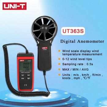 Testeur de débit d’air et vent UNI‑T UT363S avec affichage LCD