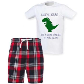 Red Tartan GardenSaurian PJs for Men – 60 Second Makeover 2XL