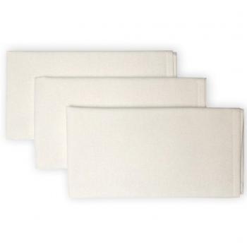 Soleil d'Ocre Lot de 3 Serviettes en Coton Panama écru