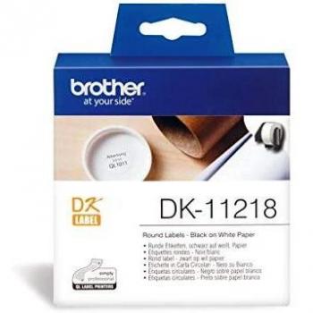 Brother Black On White Round 24mm Labels -DK11218