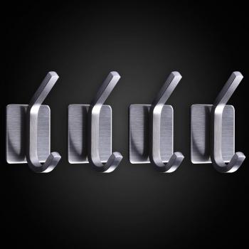 Appendiabiti Parete ZUNTO 3M, Gancio in Acciaio Inox, 4 unità