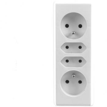 Multiprise Quadruple avec 2x2P+Z + 2xEuro