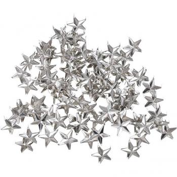 100pcs Silver Metal Star Spikes for DIY Leather Projects