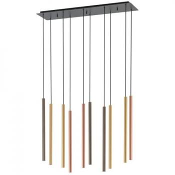 Design Pendelleuchte Metall h: max. 130 cm in Schwarz Braun matt Kupfer matt Gold matt G9