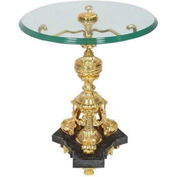 Runder Vergoldeter Bronze Tisch – Casa Padrino