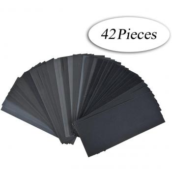 Kit Carta Abrasiva DEDC 42 Pezzi (Grana 120–3000), Levigatura a Secco/Umido – Dimensione 230x90 mm