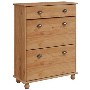 Rangement à chaussures en bois pin, couleur brun, dimensions 85×35×108 cm
