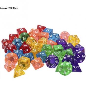 Set de dés D&D 7 pièces en couleurs variées
