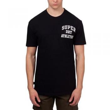 Superdry T-Shirt mit gesticktem Superstate Logo kurzarm schwarz weiß