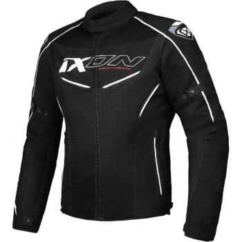 Ixon Flicker Veste textile de moto Noir Blanc taille : L