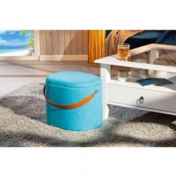 Pouf Azzurro Inter Link Con Contenitore ed Eco‑Pelle
