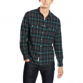 Lee Herren Rider Shirt, Grün, Kragenweite: 45 cm (Herstellergröße: XXL)