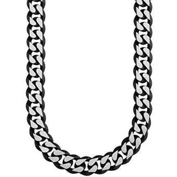 S.Oliver 9954469 Collier noir en acier inoxydable pour hommes