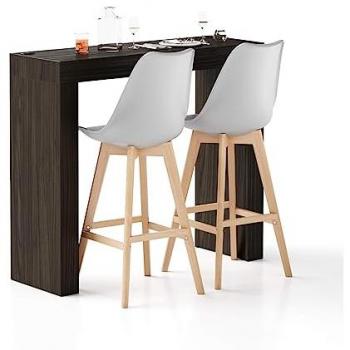 Tavolo Alto Evolution 120x40, Noce Scuro con Caricatore Wireless