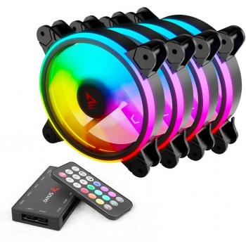 Savio FAN-01 Ventilatori ARGB 120mm con Telecomando e Controller