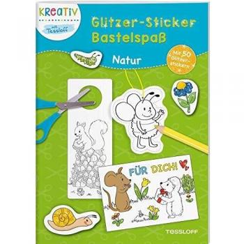 Glitzer-Sticker BastelspaÃ. Natur