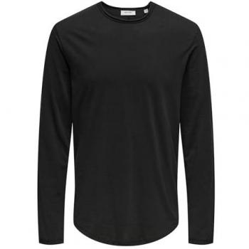 ONLY & SONS Langarmshirt ONSBENNE – L – Unifarbenes Herren-Longy