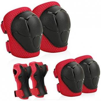 KUYOU Children Knee Elbow Pads with Wrist Guards
