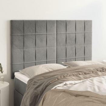 Testiere in velluto grigio chiaro (4 pezzi) – 72×5×78/88 cm