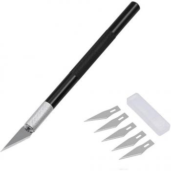 Kit de herramientas de grabado y corte con cuchillo antideslizante + 5 cuchillas para reparación de PCB